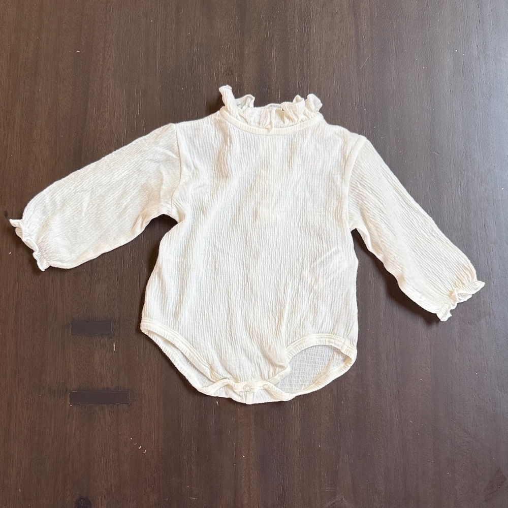 Zara Cream Baby Onsie with Ruffles